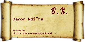 Baron Nóra névjegykártya
